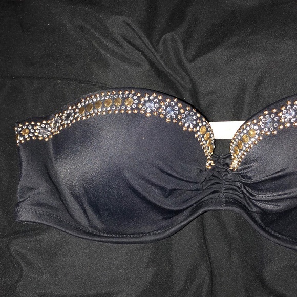 Gold & silver heeled strapless top - Picture 3 of 7